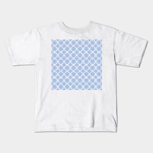 Mediterranean blue tiles stars and flowers pattern Kids T-Shirt